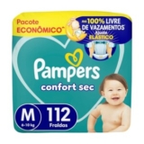 Fralda Pampers Confort Sec M 112 Unidades — 25% OFF