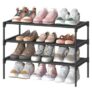 SONGMICS Sapateira de 3 níveis organizador de sapatos corredor economia de espaço 29,7 x 62,3 x 5…
