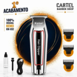 Maquina Acabamento Degrade Pezinho Cortar Cabelo Barba E Pelos Corpo Kemei 032 por R$ 75,00
