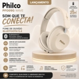 Fone de Ouvido Philco PFO09G Wave Bluetooth 5.4 com 40% de desconto