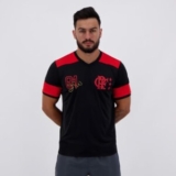 Camiseta Masculina Zico Retro Preto+Vermelho em promoção na Amazon