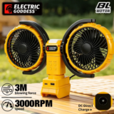 Ventilador Portátil de Cabeça Dupla 3000RPM 360 ° Ventilador de ar potente e rotativo com 3 veloc…