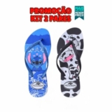 PROMOÇÃO Kit 2 Pares Chinelo Stitch e Vaquinha Super Leve e Confortável Envio Imediato: de R$ 49,…