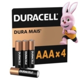 Pilhas Alcalinas AAA Palito Pack 4 Unidades com 51% de desconto