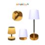 Abajur Recarregável Touch Luminária Retrátil em Aço com Luz de Led Branco Quente Ajustável-USB: d…