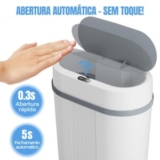 Lixeira Automática 12L com 50% de desconto