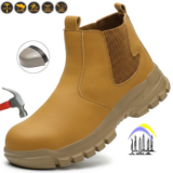 Achamos: Sapatos de segurança Chelsea masculino com biqueira de aço calçado protetor anti-choque …