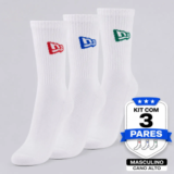 Kit Meia New Era Flag 3 Pares Branca — 74% OFF