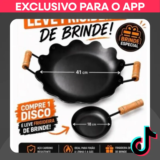 Achamos: Conjunto: Disco de Arado 41cm + Frigideira Bifeira Aço Carbono Rústica por R$ 86,17