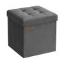 SONGMICS Banco com Espaço de Armazenamento, Banco Dobrável Pequeno, Puff 30 x 30 cm, Caixa Organi…