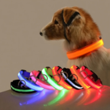 Nylon led noite segurança piscando brilho no escuro trela do cão cães luminoso fluorescente colei…