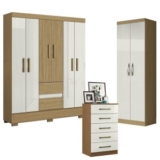 Guarda Roupa Casal Coimbra 2005138 com Armário Multiuso New 2000192 e Cômoda 2014140 Atacama Off …