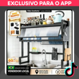 Escorredor de Louça Suspenso c Armário Fechado Anti Poeira (65-105cm) por R$ 90,80