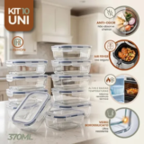 Kit 10 Pote De Vidro Marmita Hermético 370ml Freezer Fitness Rishon por R$ 159,00