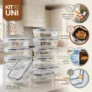 Kit 10 Pote De Vidro Marmita Hermético 370ml Freezer Fitness Rishon por R$ 159,00